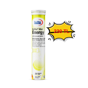 EuRho® Vital Energy Efervesan Tablet - Multivitamin, Taurin, Kafein İçeren Takviye Edici Gıda