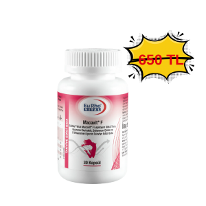 EuRho Vital Macavit F-Lepidyum Kökü Tozu, Guarana Ekstraktı, Selenyum Çinko ve B Vitaminleri İçeren Takviye Edici Gıda